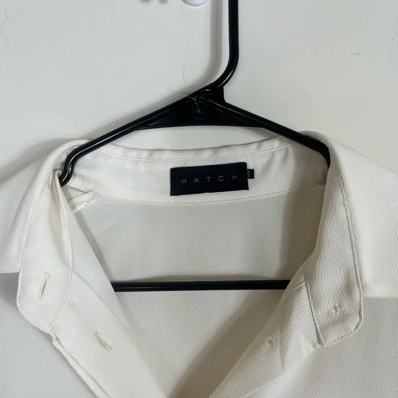 HATCH The Notched Blouse Cream One Size Deep VNeck Dolman Elbow Sleeve Maternity - Picture 7 of 8